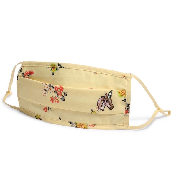 Coach Accessories - Coach Uni Unicorn yellow floral face mask